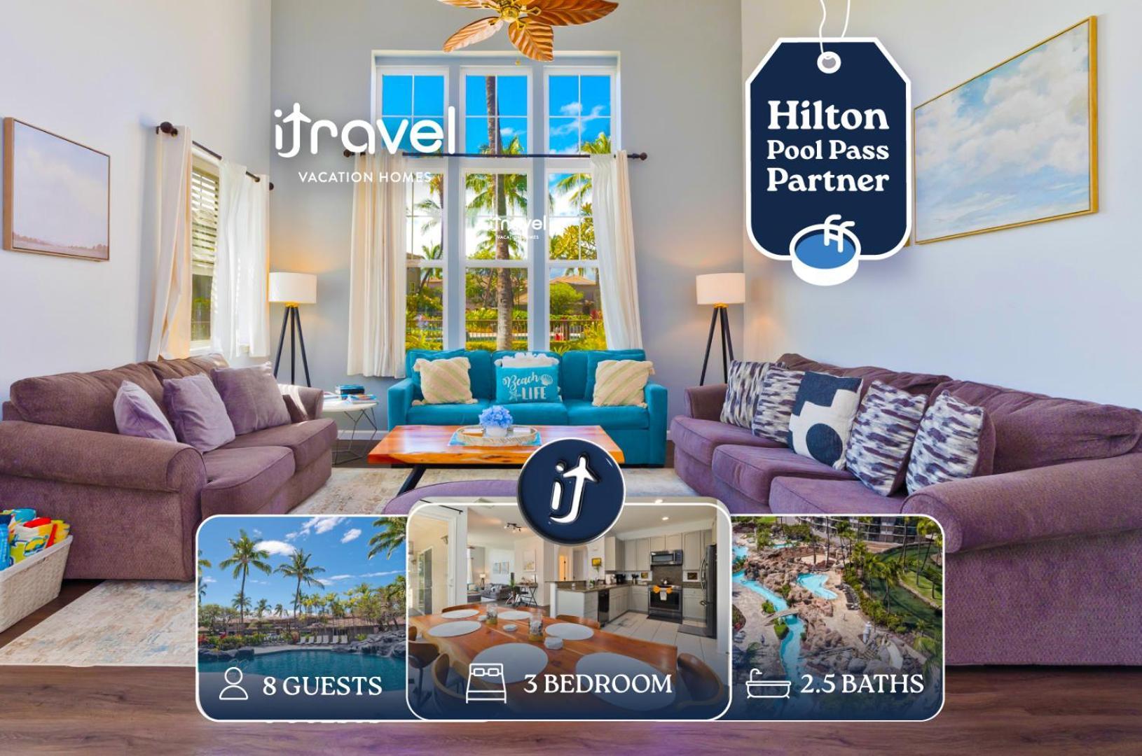 וויקולואה Hilton Pool Pass Included - Stylish Central Villa Mins To Beach Pool & Spa מראה חיצוני תמונה